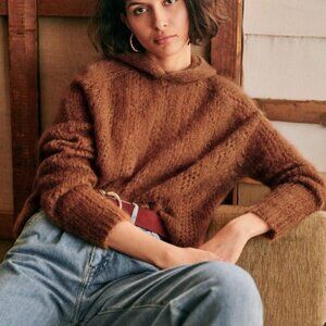 Sezane Openwork Mohair Hoodie